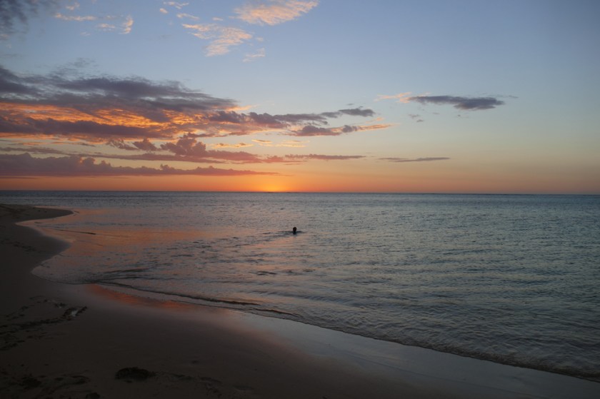 Swimming after sunset