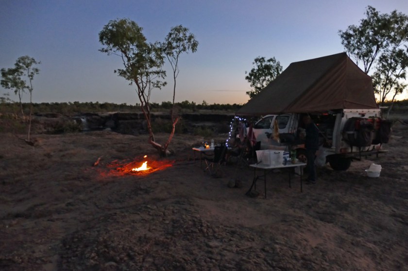 Camp fire at Leichhardt Falls